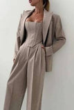 2025 Women's Fashion Casual Suit Temperament Elegant Women's Blazer Trousers Three Pieces