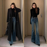 Spice Girls Blue High-Rise Slimming Micro-Rape Jeans Women's New Small And Thin Horseshoe Pants In Autumn And Winter