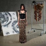 Fashion 2025 Summer New Women's Personalized Hottie Leopard Print Dress Short Two Sets Of Top Women