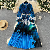 High-Grade Collar Nail Bead Lantern Sleeve Pearl Belt To Collect Long-Term Printed Pressure Skirt