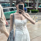 Korean Wearing White Lace Lace Slings Women's New Temperament Super-Good-Looking Cake Skirt Two-Piece