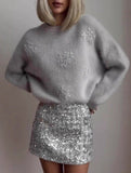 Real Shooting-2025 Explosion Comfortable Warm Solid Color Round Collar Knitted Tie-Up Wreaved