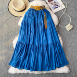 White Half-Dress Women's Dress 2025 Summer Small In The Long Leisure High-Rise Display Thin Pendulum Ponve Egg