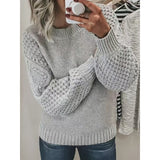 Knitted Casual Sweater Basic Thin V-Neck Seven-Sleeve Solid Female Bottoming Shirt Ice Cream Color