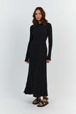 New Women's Fashion Elegant Knitted Dress Sweater Dress Holiday Style Solid Color Bottom Dress