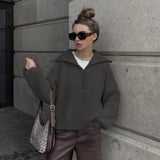 2025 New Retro Long-Sleeved Top Loose Design Sense V-Neck Collar Women's Knitwear Shirt