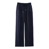 Linen Straight Trousers 2025 Spring And Summer Tice With Tight High Waist Leisure Loose Broad Legs Trousers Women