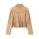 Ins Female Retro 2025 Summer New Tuxedo Rivet Fashion Leather Short Jacket Jacket