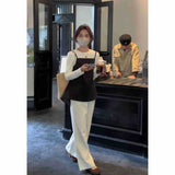 Korean Simple High-End Small-Scale Shirt Sling Women 2025 Spring Wearing Casual Pants Fashion Two Sets