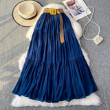 White Half-Dress Women's Dress 2025 Summer Small In The Long Leisure High-Rise Display Thin Pendulum Ponve Egg