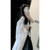 French Lazy Wind Relaxed Feeling White Thin Loose Sunscreen Shirt Women's Summer Design Half-Body Skirt Two-Piece