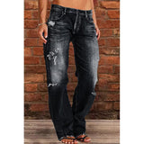 Exploding Wish Ladies Jeans Slimming Water Wash Thorn Trousers Trousers Nk205