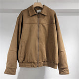 Women's 2025 New Retro Collar Imitation Leather Jacket Casual Coat