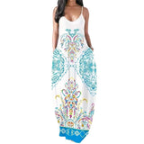 Wish New Summer Cool Sling Dress Print Temperament Street Large-Size Dress Woman