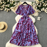 French Vintage Orange Tsper Dress 2025 Summer New Strap Design Design Feel Smashed Spun Dress