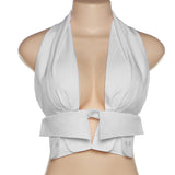 2025 Summer Fashion Trend Women's New Hanging Neck Hollow Repair Inside A Small Vest