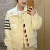 Knitted Vest Women's 2025 New Wear Early Spring Wooden Ear-Side Sweater Vest Stacked Shoulder Woman