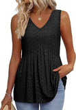 2025 New Women's Vest Flowing Lotus Leaf Side Top Women's Elegant Sleeveless V-Neck Doll Vest