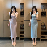 French-Style Roo Wind Temperament Kinesi Dress Design Feel Waist Display Body Ass Long Skirt