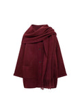 Explosion ZR Women's Temperament With Scarve Short Knit Coat
