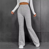 2025 New Wish Autumn And Winter Fashion Casual Pure Color Micro-Slung High-Rise Trousers Slimming Trousers Women