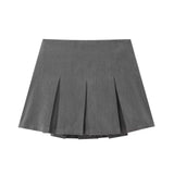 Women's New 2025 Casual High-Rise Thin Wide Folding Pure-Colored Skirt