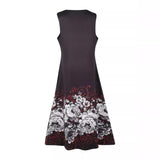 Wish Sleeveless Dress Female Positioning Print Dress Bohemian Retro Long Dress