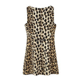 2025 Summer New Women's Decoration Round Neckless Sleeves High-Waisted Animal Print Dress