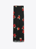 2025 Summer Black Rose Dress Women's New Korean Sling Dress Skirt Half Dress