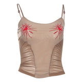 2025 Spring Summer New Women's Fashion Slings Bare Back Print Short Repair Hottie Small Vest