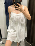 Women's Summer Pure Windy Backs And Eundressing Embroidery Sumpension Short Dresses