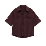 Z Summer 2025 New Women's Fashion Casual Linen-Blend Shirt 2187813