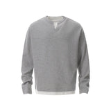 Waffle Wears Two Long-Sleeved T-Shirts For Men And Women Loosely Lazy Wind Oversize Design Sense Simple Top