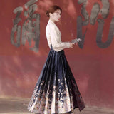 New Chinese Style Dragon Year Horse Face Dress Suit 2025 New Spring And Autumn Improved Ming Ancient Costume Two Sets
