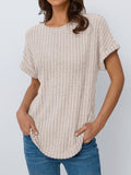 2025 Summer Blouse Women's Short-Sleeved Shirt Casual Round-Neck Short-Sleeved T-Shirt