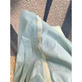 Unique Bumpy Linen Shirt Dress Women's Summer Languid Temperament High-Sense Tie With Shirt Collar Long Skirt