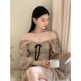French Sweet Temperament V Neck Waist Dress Gentle Style Unique Beauty Thin A-Dress Women's Summer New