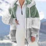 Exploding 2025 Autumn And Winter Warm Plush Bulbla Chain Pocket Hooded Loose Coat Woman