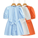 New Women's Fashion Leisure Simplicity Sufflinked Sleeve Dress
