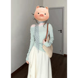 Sweet And Gentle Wind And Apricot Lace Half-Dress Woman 2025 Spring Irregular Temperament Big Skirt A Word Long Skirt