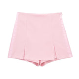 Women's Clothing 2025 Spring New Silk-Sense Texture Spliced Tight Body Clothes + Open-Fork Splicing Skirt Set