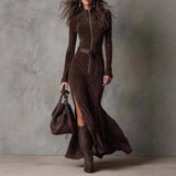 2025 New Leisure Spring And Summer Loose Short-Sleeved V-Neck Solid Cotton Shirt Dress