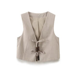 Spring 2025 New Women's Fashion Beaded Bow Vest + Pants Fashion Women's Set