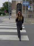 Middle Eastern Women's OL Elegant Wind Button Striped Broad Leg Trousers Set Commuting 2025 New