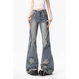 Fat Mm Full Hip Waist Than Micro-Tight Jeans Female Vibe Star Babes Slimming Straight Tube Trousers
