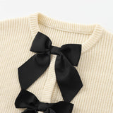 Spring 2025 New Women's Fashion Casual Bow Tie With Small Fragrant Knitted Cardigan Jacket