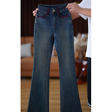 Blue High-Waisted Micro-Tight Jeans Women's Spring And Autumn Pear-Shaped Body Narrow Version Of Slim Elastic Showing Thin Straight Trousers