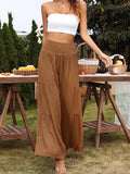 2025 Summer Leisure Wide-Legged Cotton Pop High-Waisted Loose Trousers Women's Trousers
