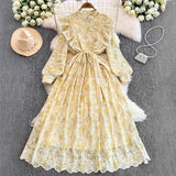 French-Covered Court-Style Long Dress With Heavy Embroidered Lace Dress Elegant