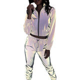 Hot Sales Of Explosive Women's 2025Ebay Fashion New Reflective Leisure Set Two Sets